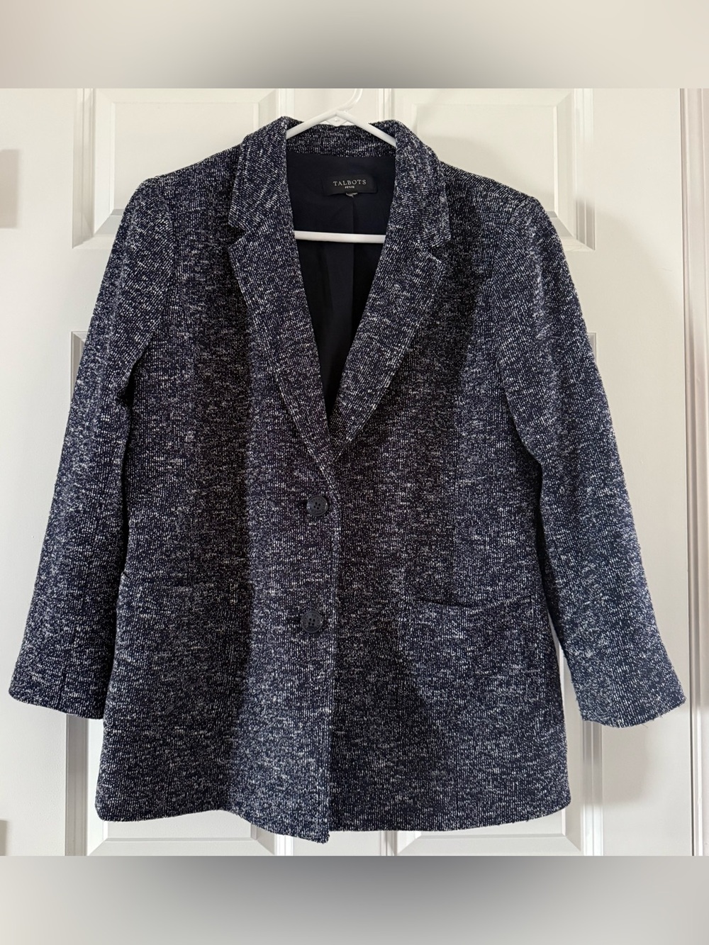 Talbots Navy Bouclé Blazer Jacket - Women's